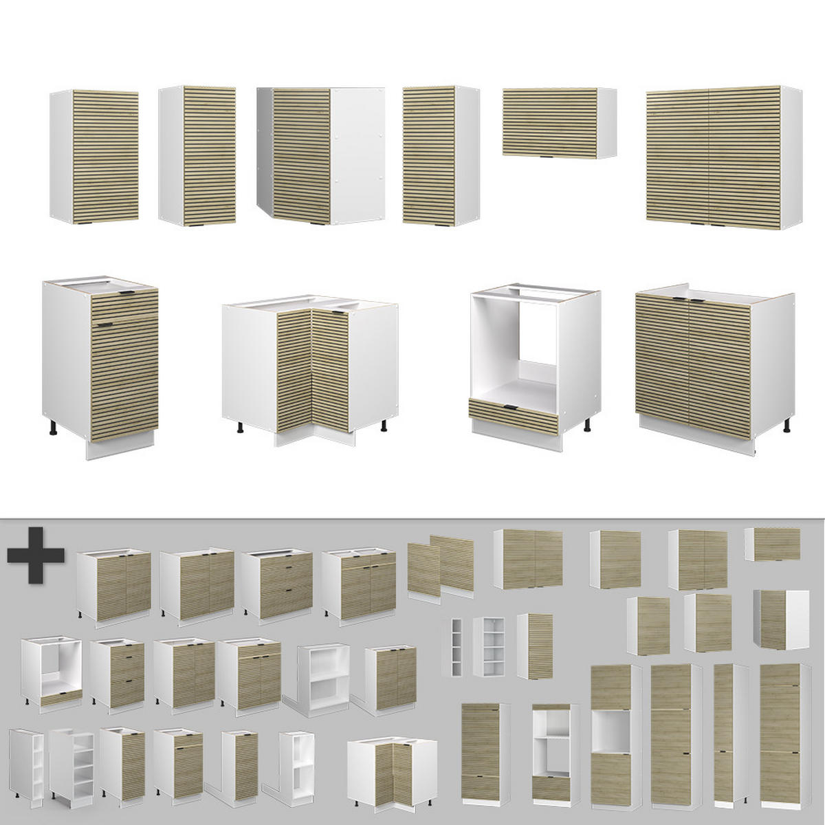 ECKKÜCHE Fame-Line Eiche Paneel/Weiß 160 x 190 cm , AP Eiche - Hellbraun/Eichefarben, Holzwerkstoff (190/81.6/60cm) - Vicco