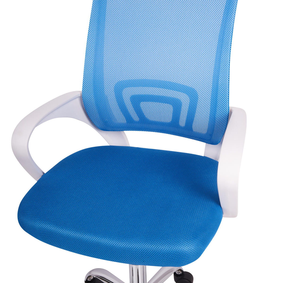 BÜROSTUHL Blau Solid - Blau/Silberfarben, Textil (60/88/60cm) - Beliani