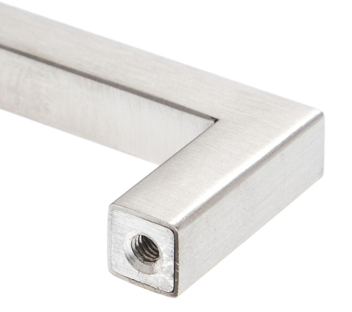 MÖBELGRIFF BA 160mm Küchengriff Edelstahl gebürstet Schrankgriff eckig schmal - Edelstahlfarben, Metall (1/3.2/17cm) - Livingpoint24