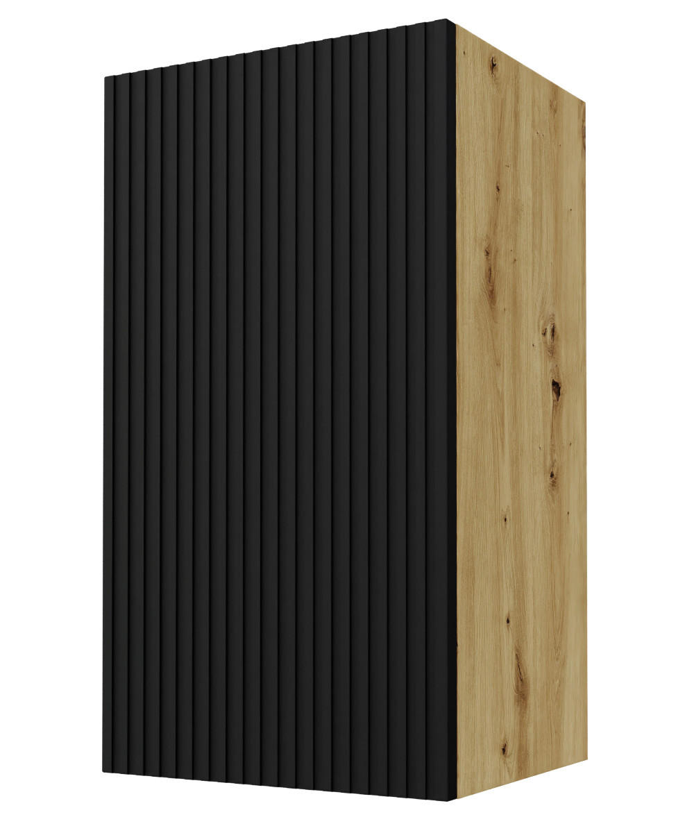 HÄNGESCHRANK Lamello W2/40 Schwarz Matt / Eiche Artisan 40 / 32,5 / 72cm - Eichefarben/Schwarz, Holz/Holzwerkstoff (40/72/32.5cm) - Feldmann-Wohnen