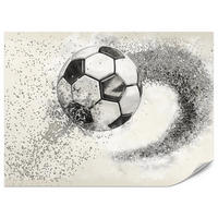 FOTOTAPETE für Kinderzimmer Abstrakter Sand Fußball Sport 150x105 - Beige/Creme, Papier (150/105cm) - Muralo