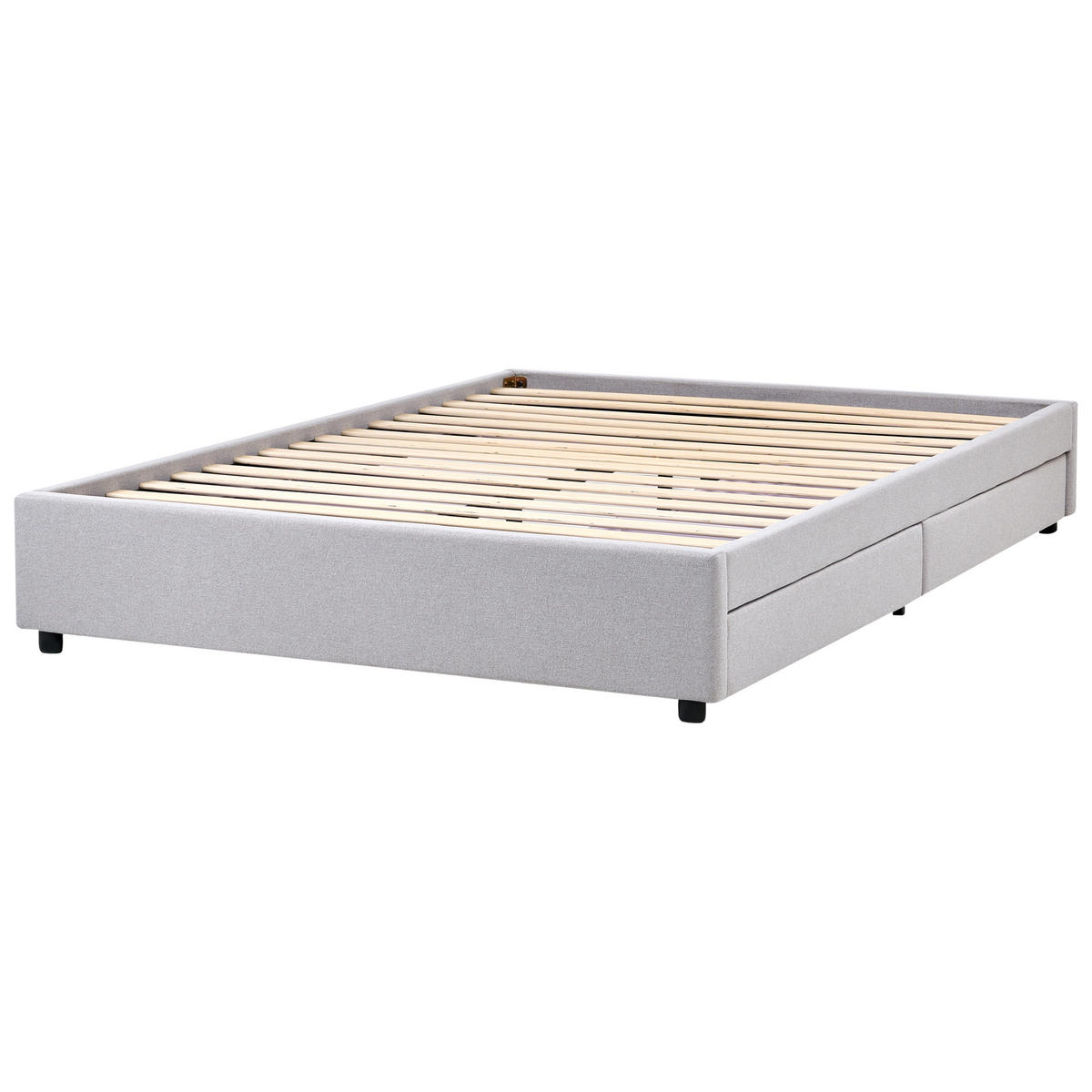 BETT 160/200 cm Hellgrau Prades - Hellgrau, Textil (160/200cm) - Beliani