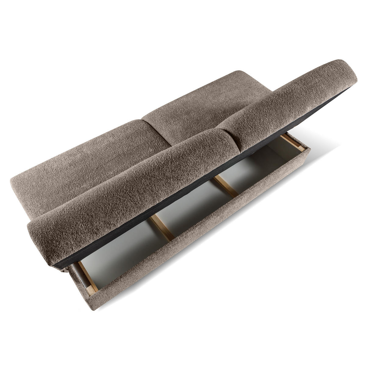 SCHLAFSOFA Beno 3-Sitzer mit Schlaffunktion, Braun - Braun, Textil (199/91/91cm) - Beautysofa