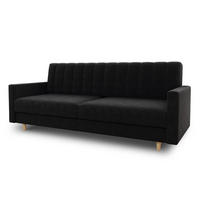 SCHLAFSOFA Sara - Beige/Schwarz, Holz/Textil (214/86/90cm)