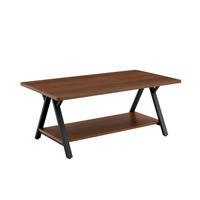 COUCHTISCH 110/57/44.5 cm in Walnuss aus MDF mit Stauraumregal - Walnussfarben, Holzwerkstoff (110/57/44.5cm) - OKMYHOME