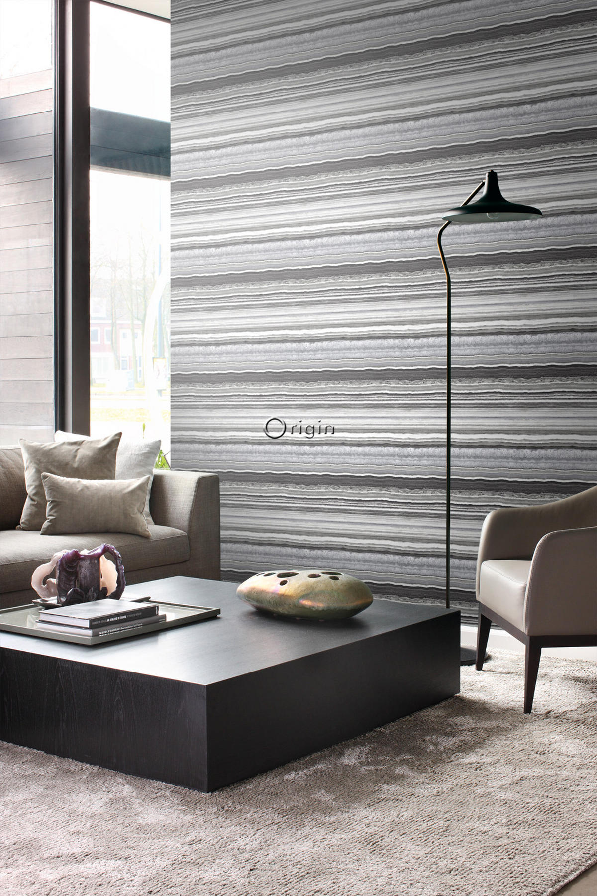TAPETE Marmor-Optik 53 cm x 10.05 m - Schwarz, Papier (53/1000cm) - Origin Wallcoverings