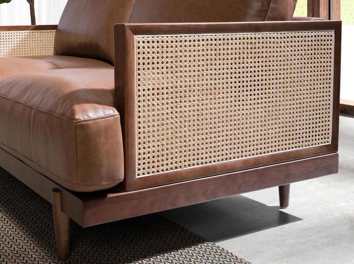 SOFA 2-Sitzer-Sofa aus braunem Leder 164/96/83 cm - Walnussfarben/Braun, Leder (164/83/96cm) - ANGEL CERDA