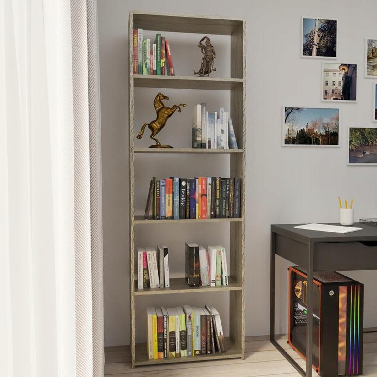 BÜCHERREGAL 60/24 EX3 Sonoma Eiche 60/24/180 cm - Sonoma Eiche, Holzwerkstoff (60/180/24cm) - Matkam Möbel