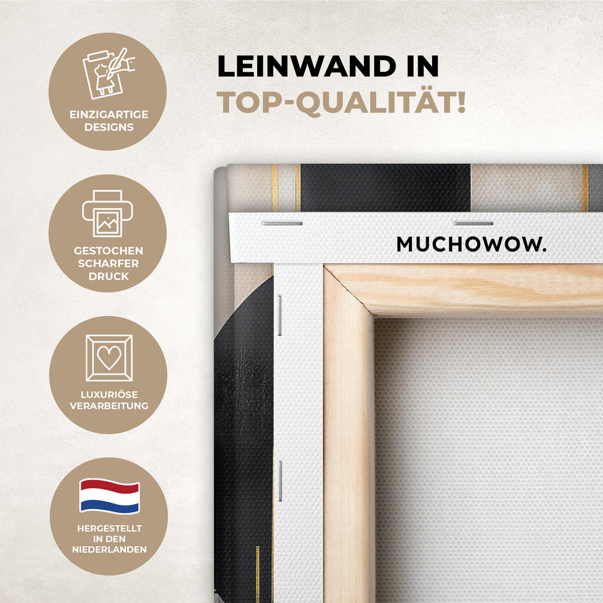 LEINWANDBILD Abstrakt - Gold - Silber - Formen - Ästhetisch - Modern Deko Wohnzimmer 20x30 cm - Goldfarben, Textil (20/30cm) - MuchoWow