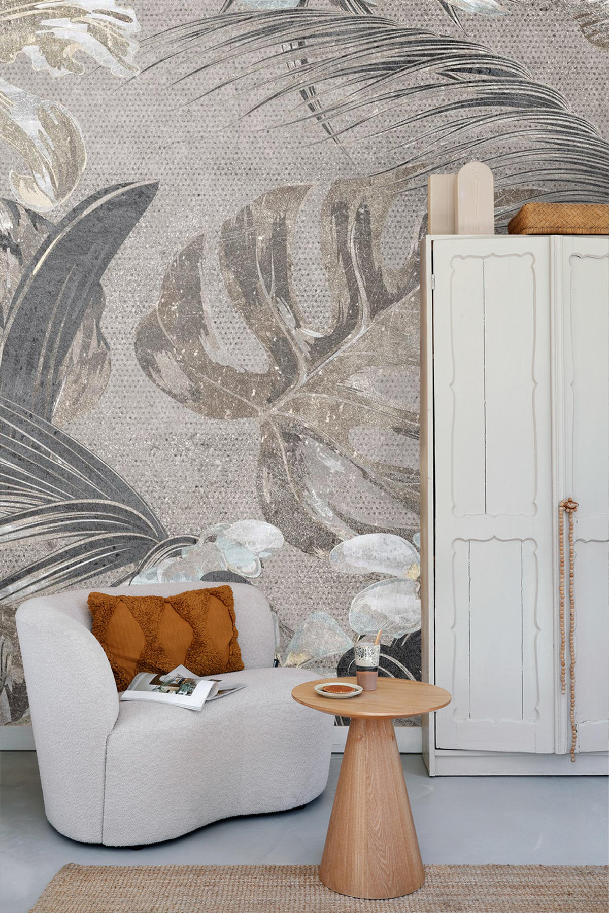 FOTOTAPETE tropische Blätter und Blüten 375 x 270 cm - Braun, Papier (375/270cm) - Sanders & Sanders