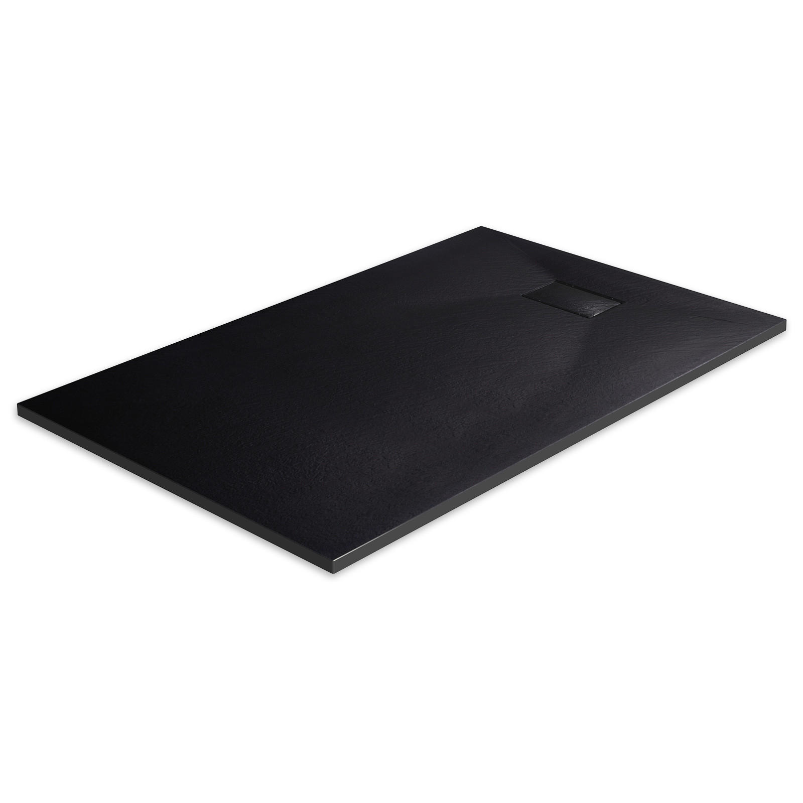 DUSCHWANNE mit rutschhemmender Oberfläche 90/140 cm, Schwarz - Schwarz, Naturmaterialien (90/2.6/140cm) - EMKE
