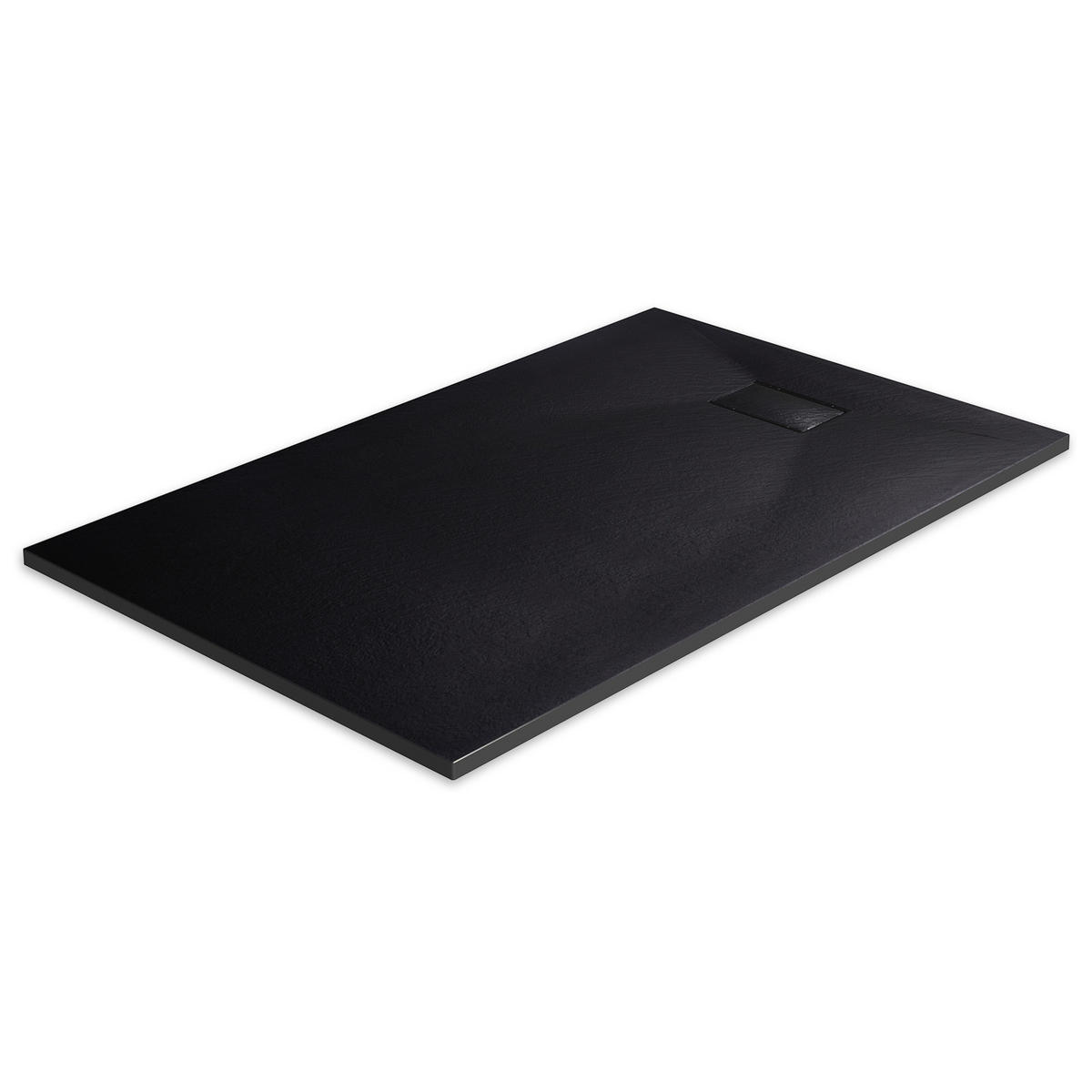DUSCHWANNE mit rutschhemmender Oberfläche 90/140 cm, Schwarz - Schwarz, Naturmaterialien (90/2.6/140cm) - EMKE