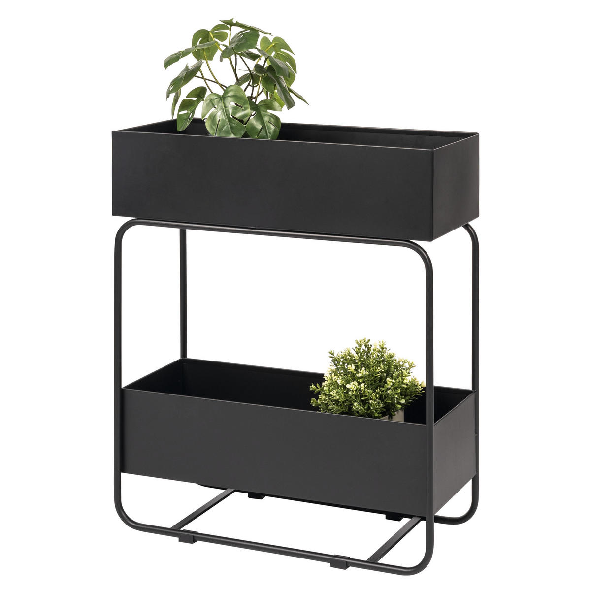 PFLANZENSTÄNDER, schwarz - Schwarz, Metall (25/60/71cm) - eluno