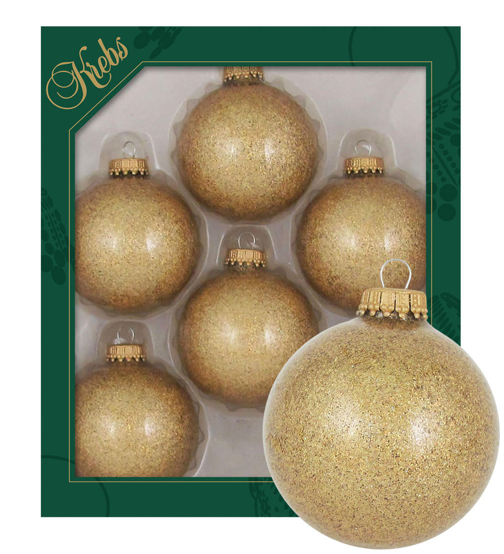 Krebs Glas Lauscha Christbaumkugeln Gold 6x7x6 cm