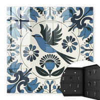 SCHLÜSSELBOX Schwarz 30x30 cm- Türöffnung nach rechts - Blauer Vogel - Blau, Metall (30/30/5cm) - TULUP