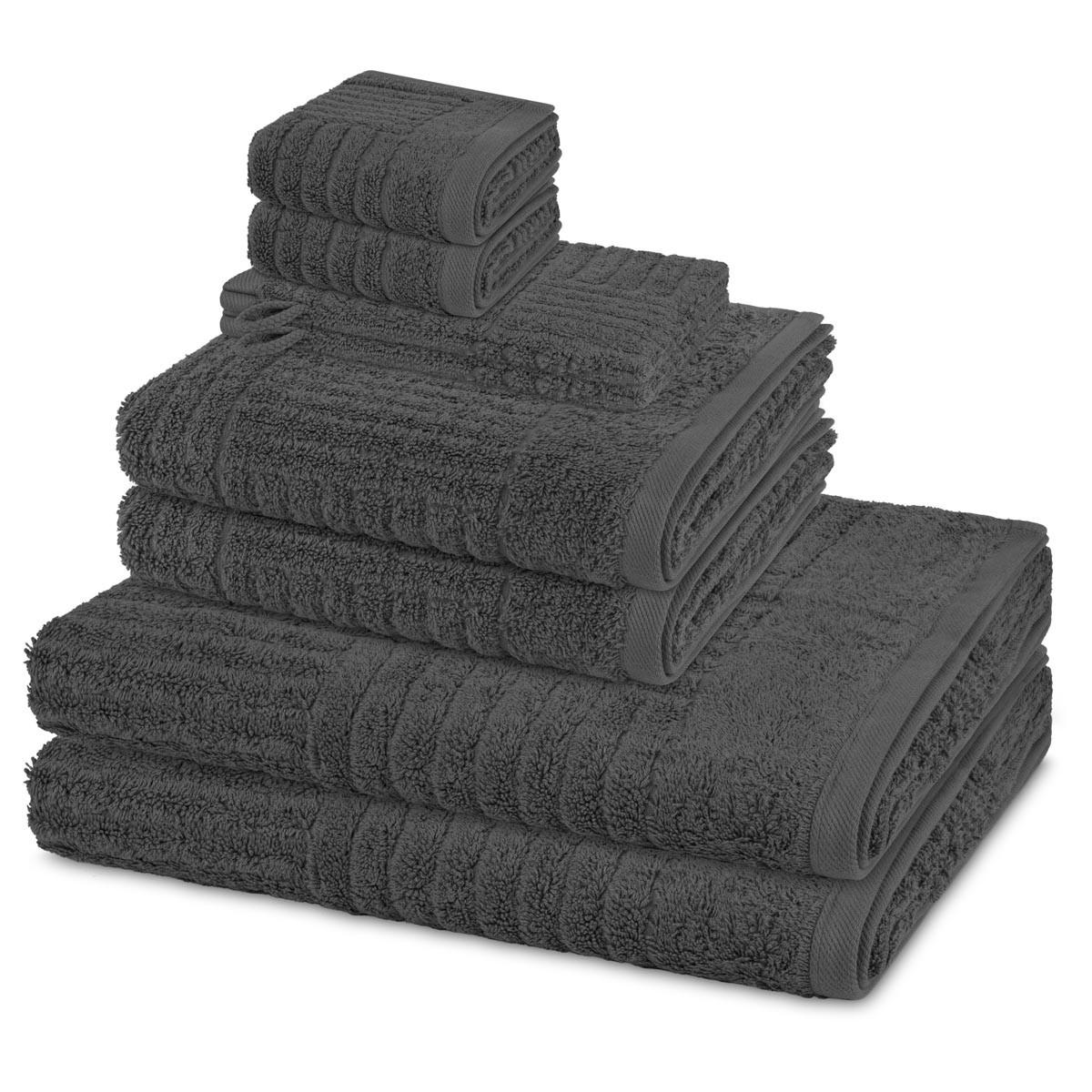 FROTTIERSET Carre 8-teilig - Dunkelgrau, Textil (50/100cm) - Ross