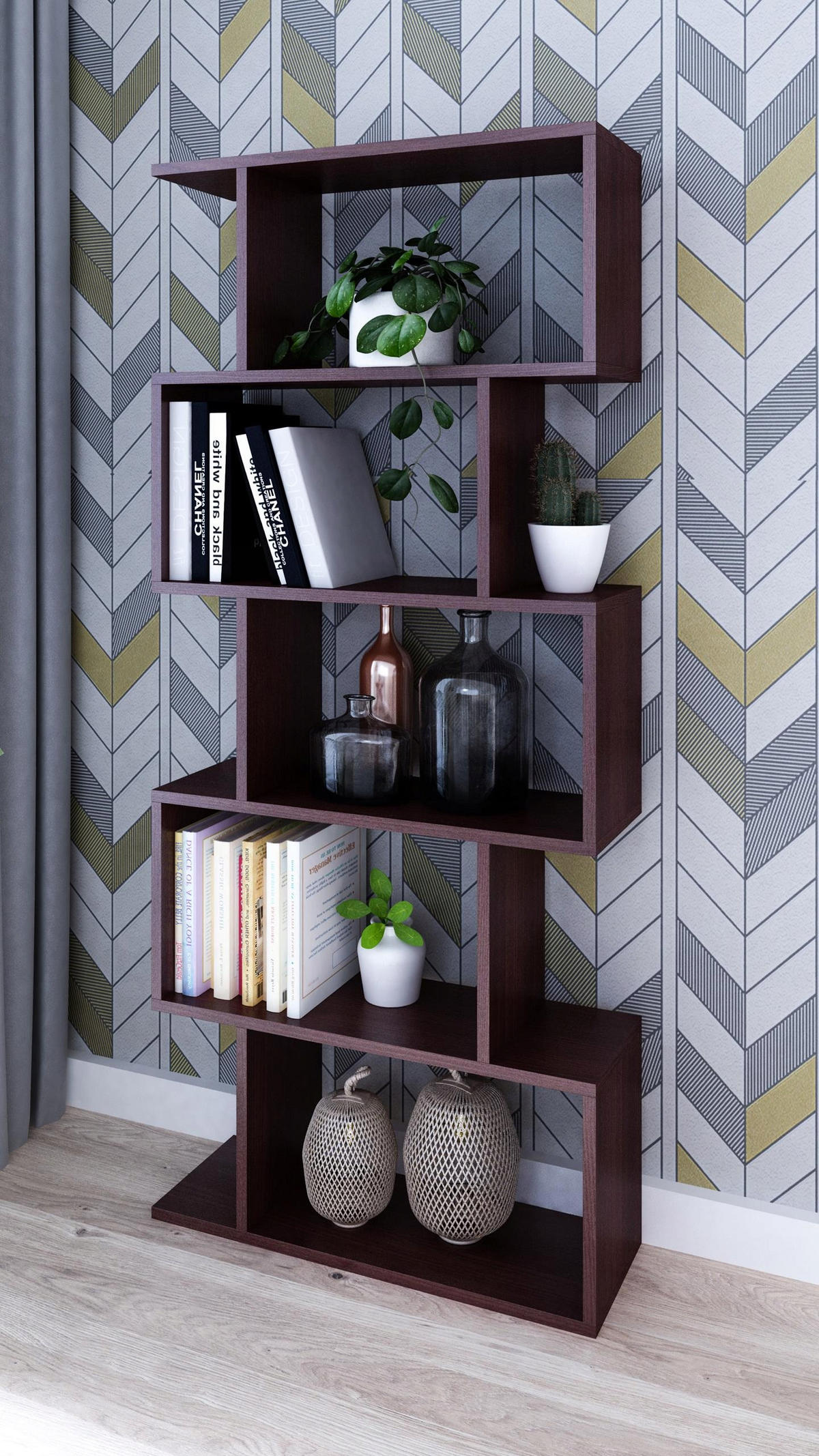 BÜCHEREGAL BASK Wenge 76,4/28/176 cm - Wengefarben, Holzwerkstoff (76.4/176/28cm) - Matkam Möbel