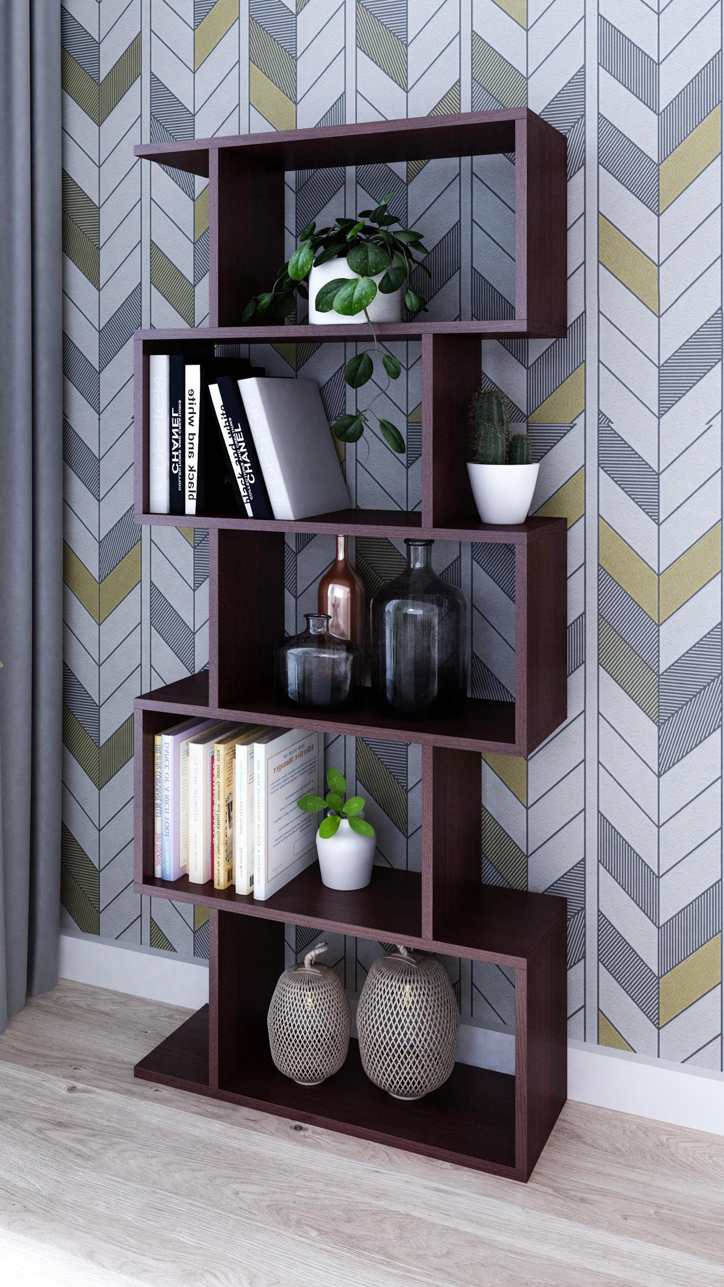 Thumbnail - Matkam Möbel Bücheregal, Wenge, Holzwerkstoff, 76.4x176x28 cm, Wohnzimmer, ,