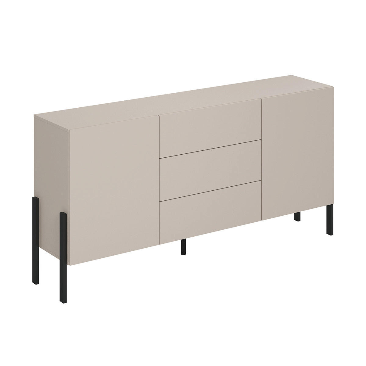 SIDEBOARD Bérénice Kaschmir und Schwarz - Beige, Holzwerkstoff (184/90/40cm) - Petits-meubles
