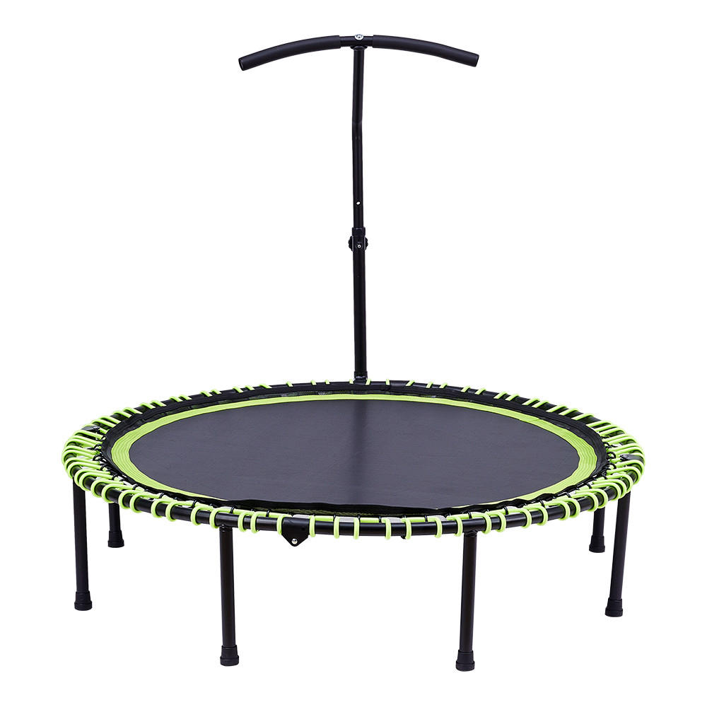 48-ZOLL-RUNDTRAMPOLIN mit Bungee-Seilen und verstellbarem T-Griff Faltbar aus Stahl Oxford-Gewebe Gummiseil in Schwarz Grün 122 x 122 Tx 123 cm - Grün, Metall (122/122cm) - Livingandhome