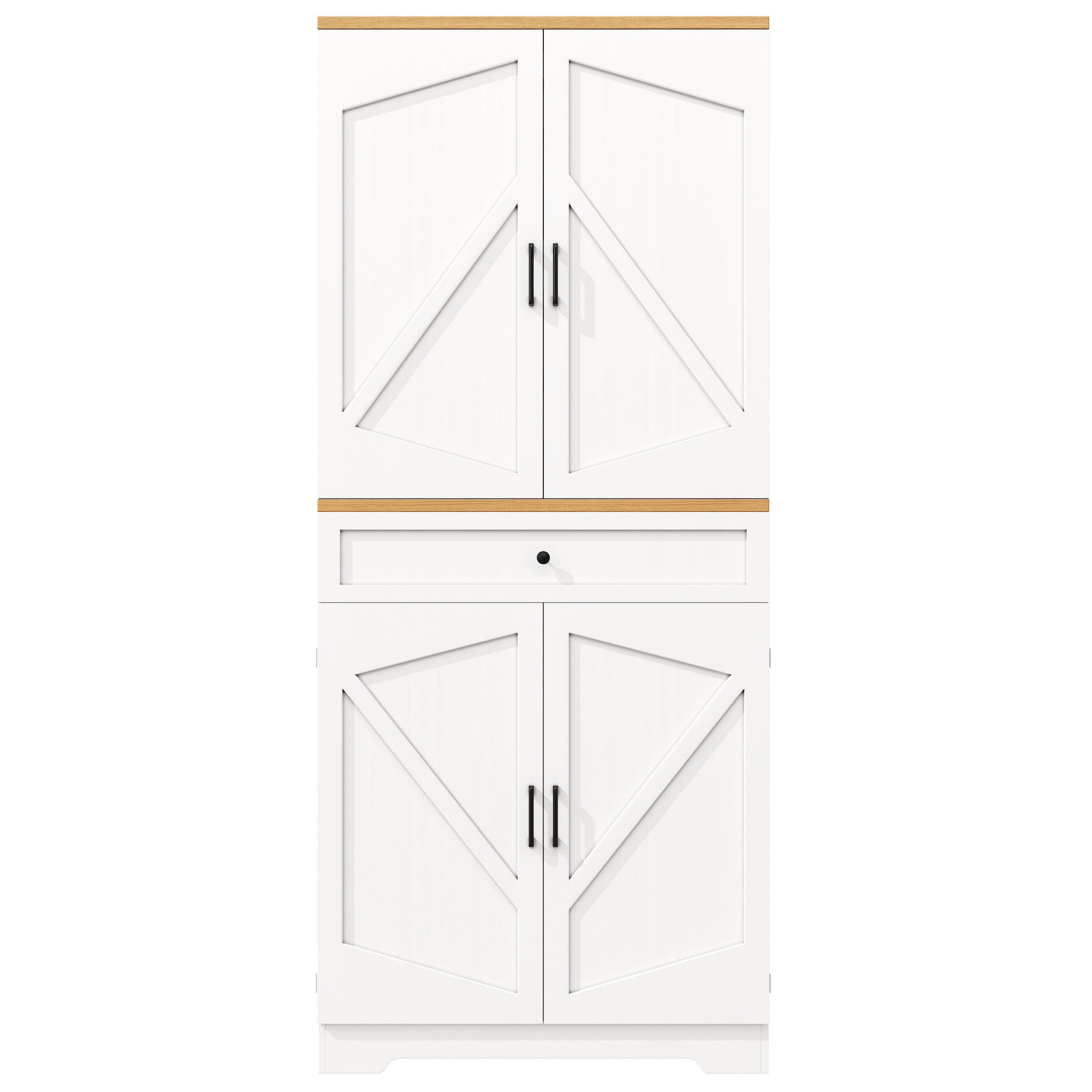BUFFETSCHRANK Weiß 80/40/180 cm - Weiß, Holz (80/180/40cm) - PANGIVO