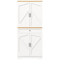 BUFFETSCHRANK Weiß 80/40/180 cm - Weiß, Holz (80/180/40cm) - PANGIVO