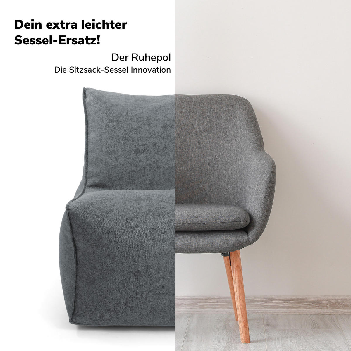 SITZSACK Der Ruhepol - Mintgrün/Grün, Textil (65/85/75cm) - Mokebo