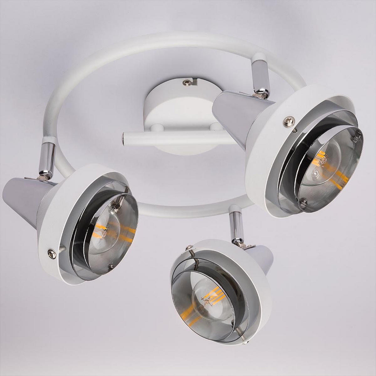 LED DECKENLEUCHTE Rorge Weiß Chrom Metall - Weiß, Metall (25/25/17.5cm) - Globo Lighting