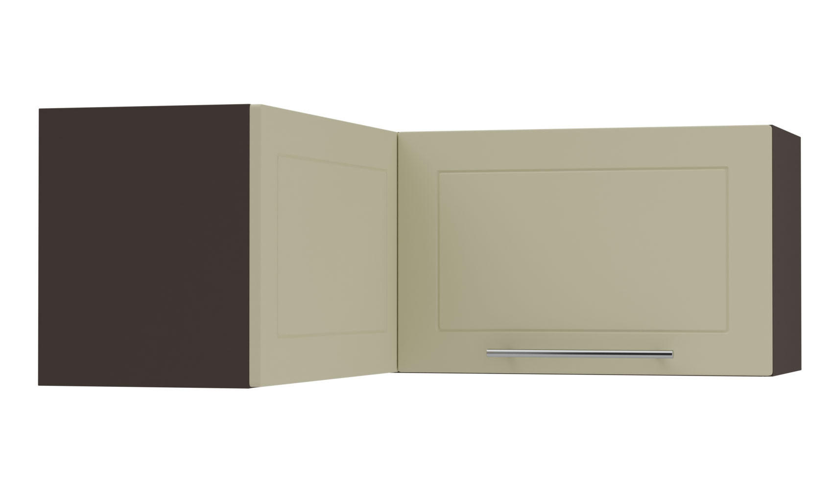 ECKHÄNGESCHRANK Kvantum W14/90/36 Vanille Matt / Lava Matt 90 / 90 / 36cm - Dunkelgrau/Creme, Holz/Holzwerkstoff (90/36/90cm) - Feldmann-Wohnen