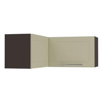 ECKHÄNGESCHRANK Kvantum W14/90/36 Vanille Matt / Lava Matt 90 / 90 / 36cm - Dunkelgrau/Creme, Holz/Holzwerkstoff (90/36/90cm) - Feldmann-Wohnen