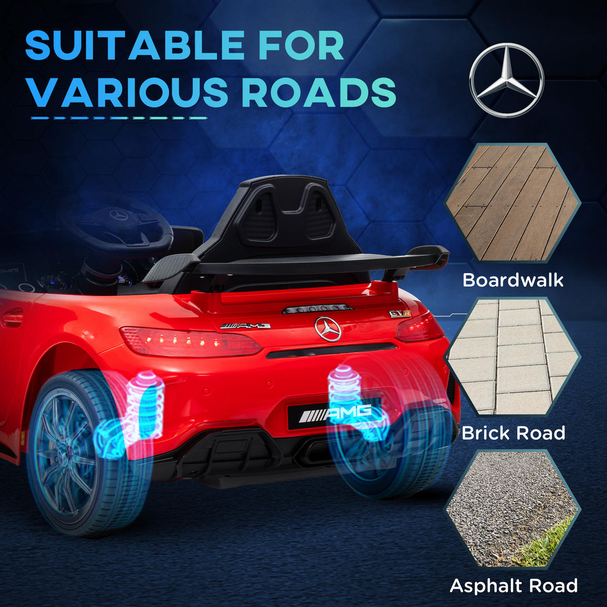 ELEKTRO-KINDERAUTO DE-06264 Mercedes-AMG lizenziert mit Fernbedienung Rot - Rot, Kunststoff/Metall (108/67/46cm) - ComfortXL