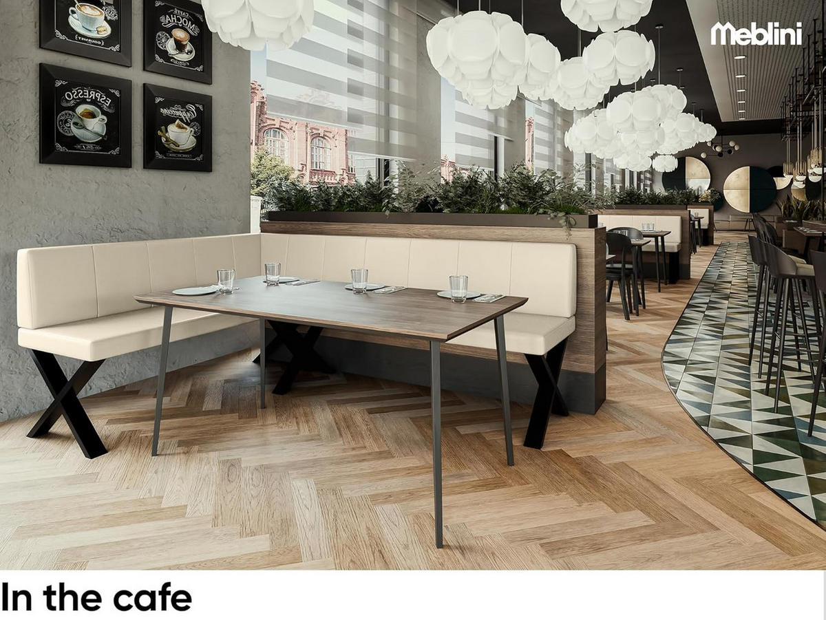 ECKBANK PETER_X - Creme, Leder (142/196cm) - Meblini