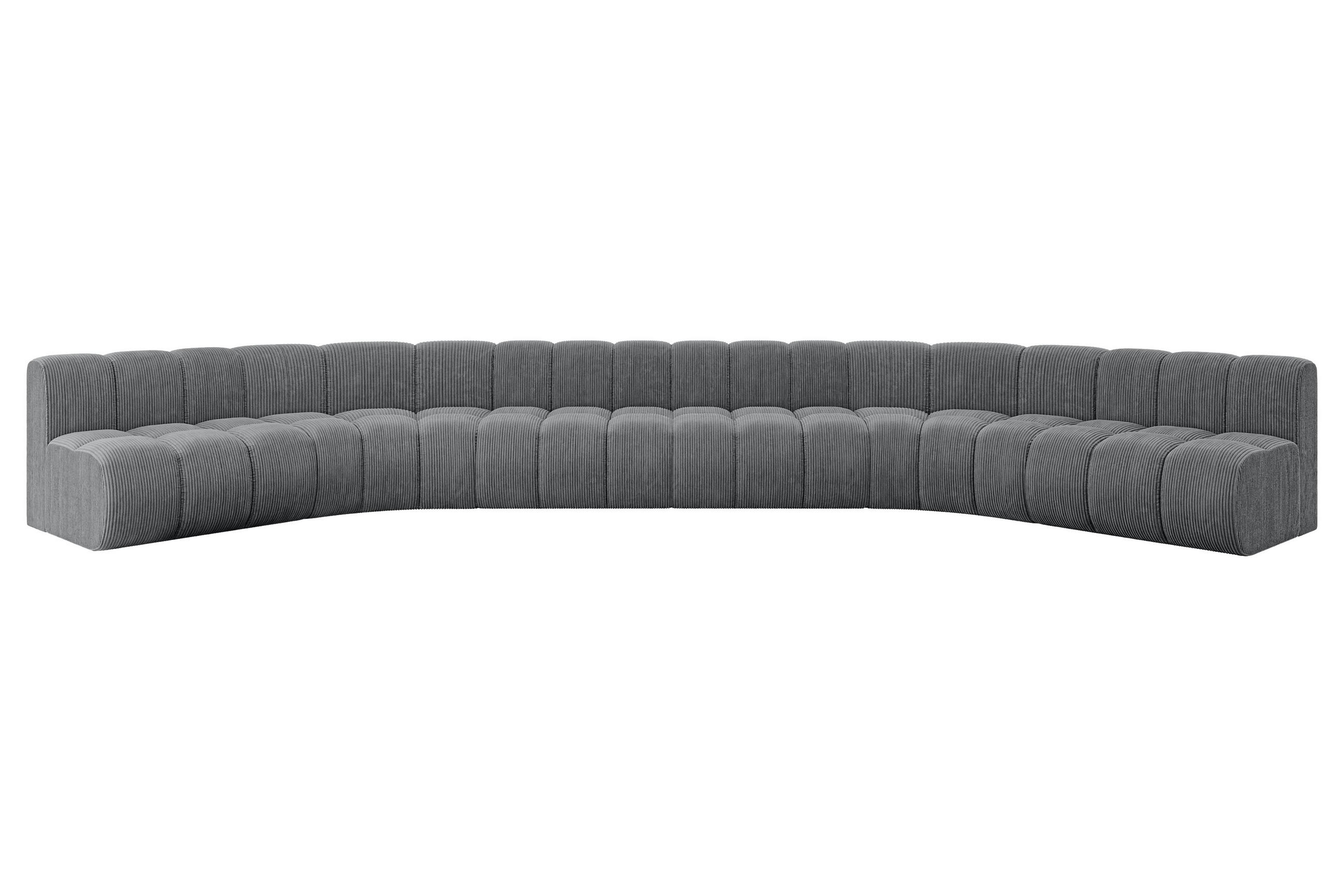 WOHNLANDSCHAFT modulares Sofa Montra-U2 - 581x174x70 cm Dunkelgrau - Dunkelgrau, Holzwerkstoff/Textil (581/70/174cm) - ALTDECOR