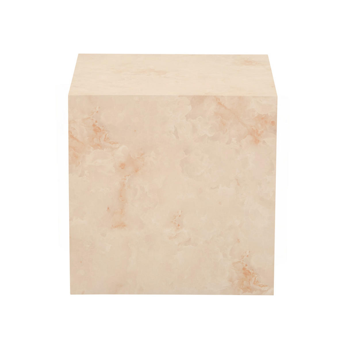 COUCHTISCH AMIRI M - Sandstein, 50 x 50 x 50 cm - Beige, Holzwerkstoff/Textil (50/50/50cm) - Home Deluxe