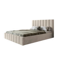 POLSTERBETT SIM 10 mit Kopfteil, 180 x 200 cm mit Bettkasten und Lattenrost aus Holz, Velourstoff, Farbe: Beige - Beige, Holz/Kunststoff (180/200cm) - Sepro Meble