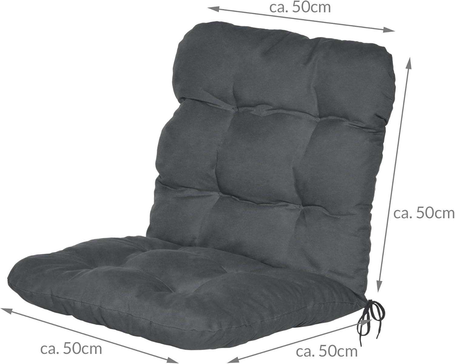 NIEDERLEHNERAUFLAGE Flair NL 100/50/8cm Graphitgrau (6tlg) - Graphitfarben, Textil (50/8/100cm) - Beautissu 