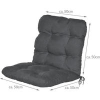 NIEDERLEHNERAUFLAGE Flair NL 100/50/8cm Graphitgrau (6tlg) - Graphitfarben, Textil (50/8/100cm) - Beautissu 