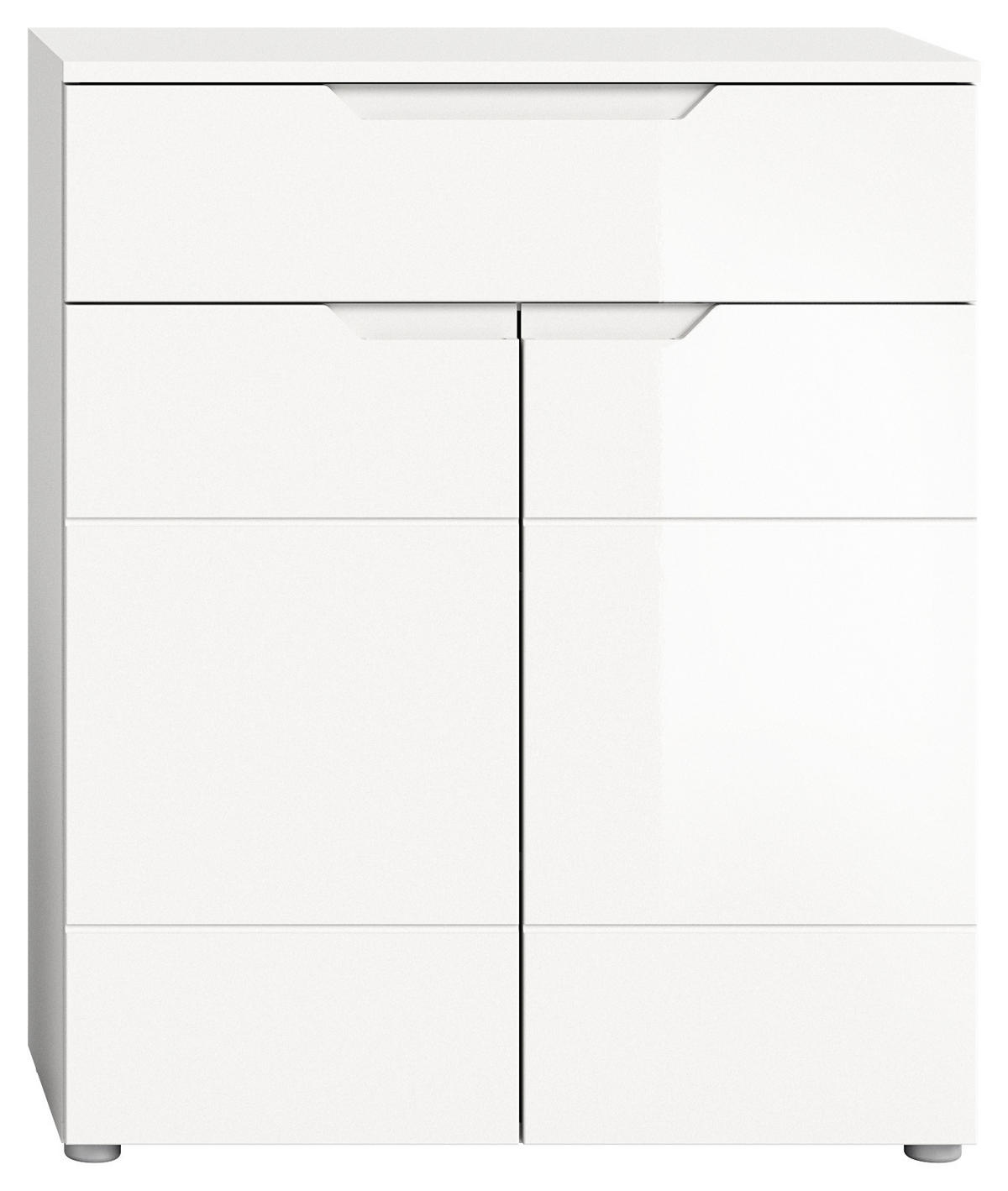 SCHUHKOMMODE SOLERO (B/H/T: ca. 80/97/37 cm) in Weiß/weiß hochglanz - Weiß, Holzwerkstoff (80/97/37cm)