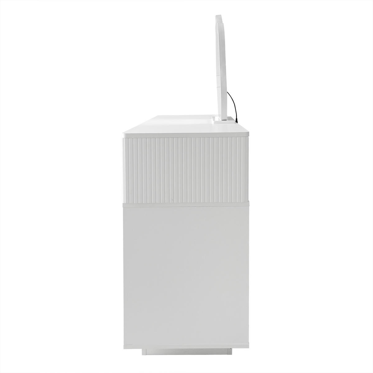 SCHMINKTISCH Weiß LED Spiegel ausziehbar 100x40x78cm - Weiß, Holzwerkstoff (40/78/100cm) - FLIEKS