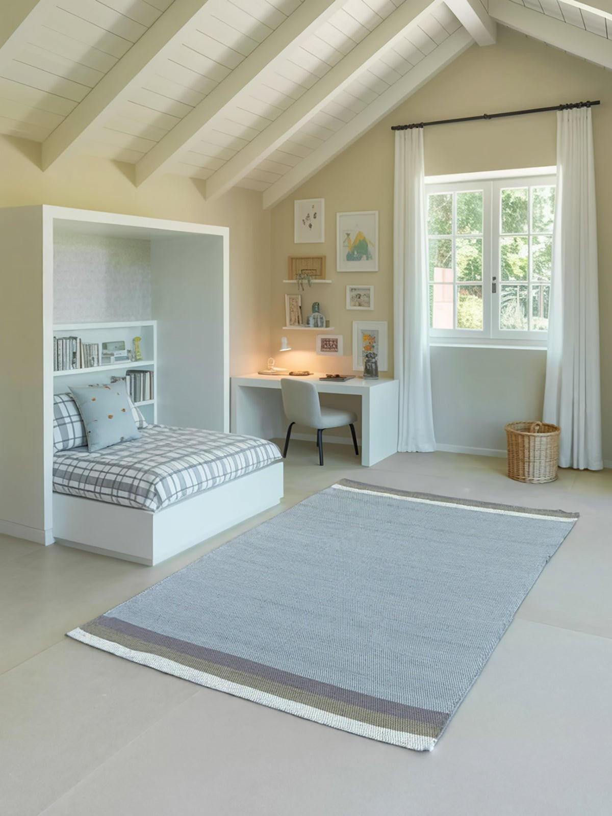 TEPPICH aus recycelter Baumwolle handgewebt blau - Blau, Naturmaterialien (120/170cm) - AFK Living