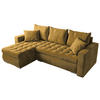 ECKSOFA Luis mit Schlaffunktion Gelb Samt - Gelb/Silberfarben, Kunststoff/Textil (148/238cm) - Bromarkt