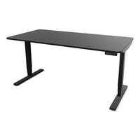 SCHREIBTISCH Elektrisch höhenverstellbarer Schreibtisch Y-Line Curved Schwarz Schwarz 160/70/62-127cm - Schwarz, Holzwerkstoff/Metall (70/160/127cm) - ASSMANN