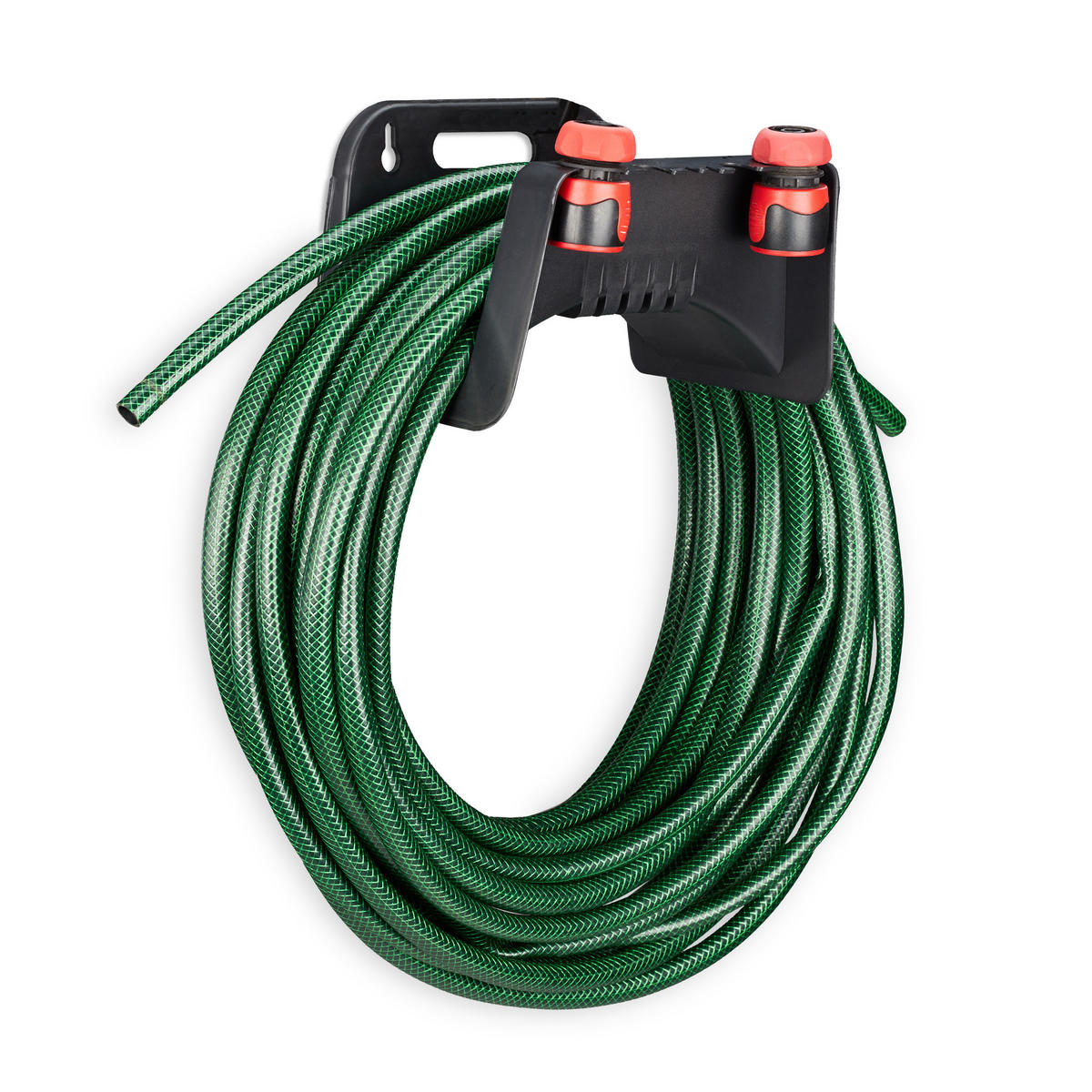 2xSCHLAUCHHALTER - Schwarz, Kunststoff (24/15/17cm) - Relaxdays