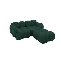 ECKSOFA modulares Sofa Rechts Miko-L1 214x205x75 Grün Velours - Schwarz/Grün, Holzwerkstoff/Kunststoff (214/205cm) - ALTDECOR