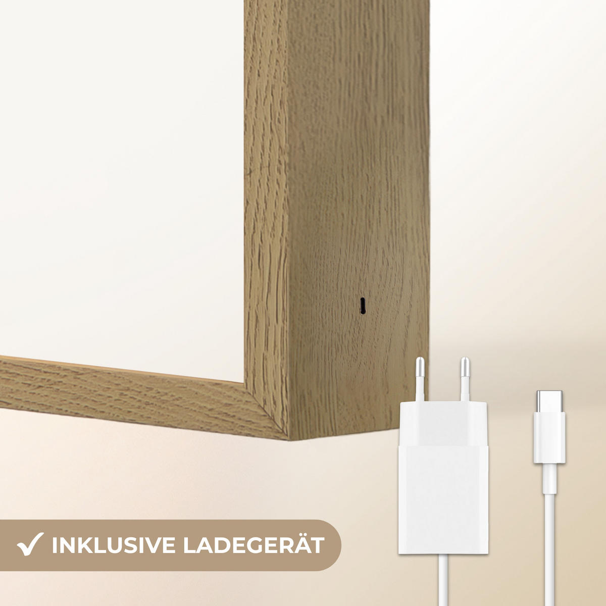 WANDLEUCHTE MIT AKKU Löwe - Tier - Kinder - Dschungel 60x40 cm - Weiß, Holzwerkstoff (60/40/8cm) - OnlyWow