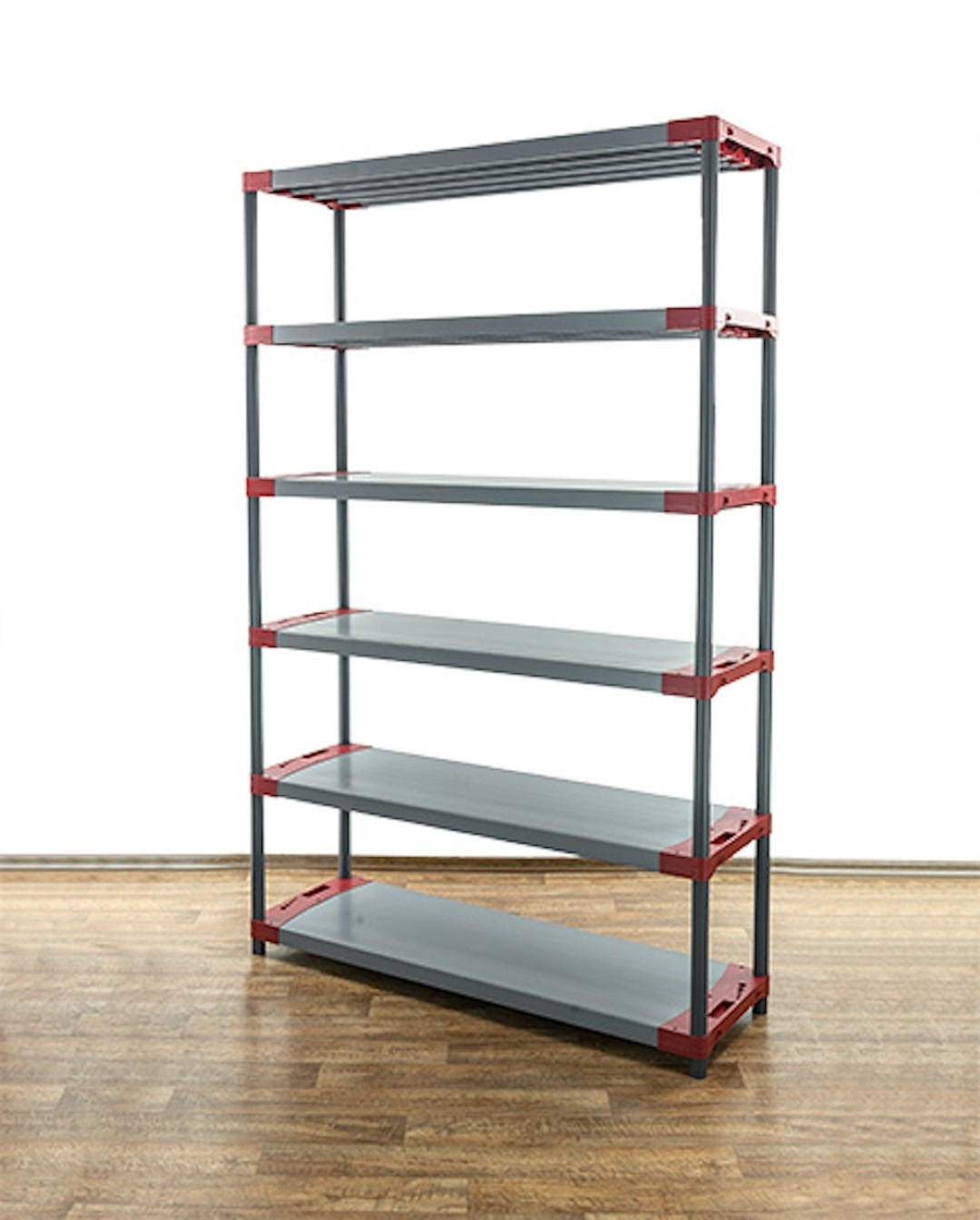KUNSTSTOFFREGAL GREY BEAR Extra-Tall 220x150x46cm Fachlast 70kg Grau-Rot - Rot, Kunststoff (150/222/46cm) - PROREGAL