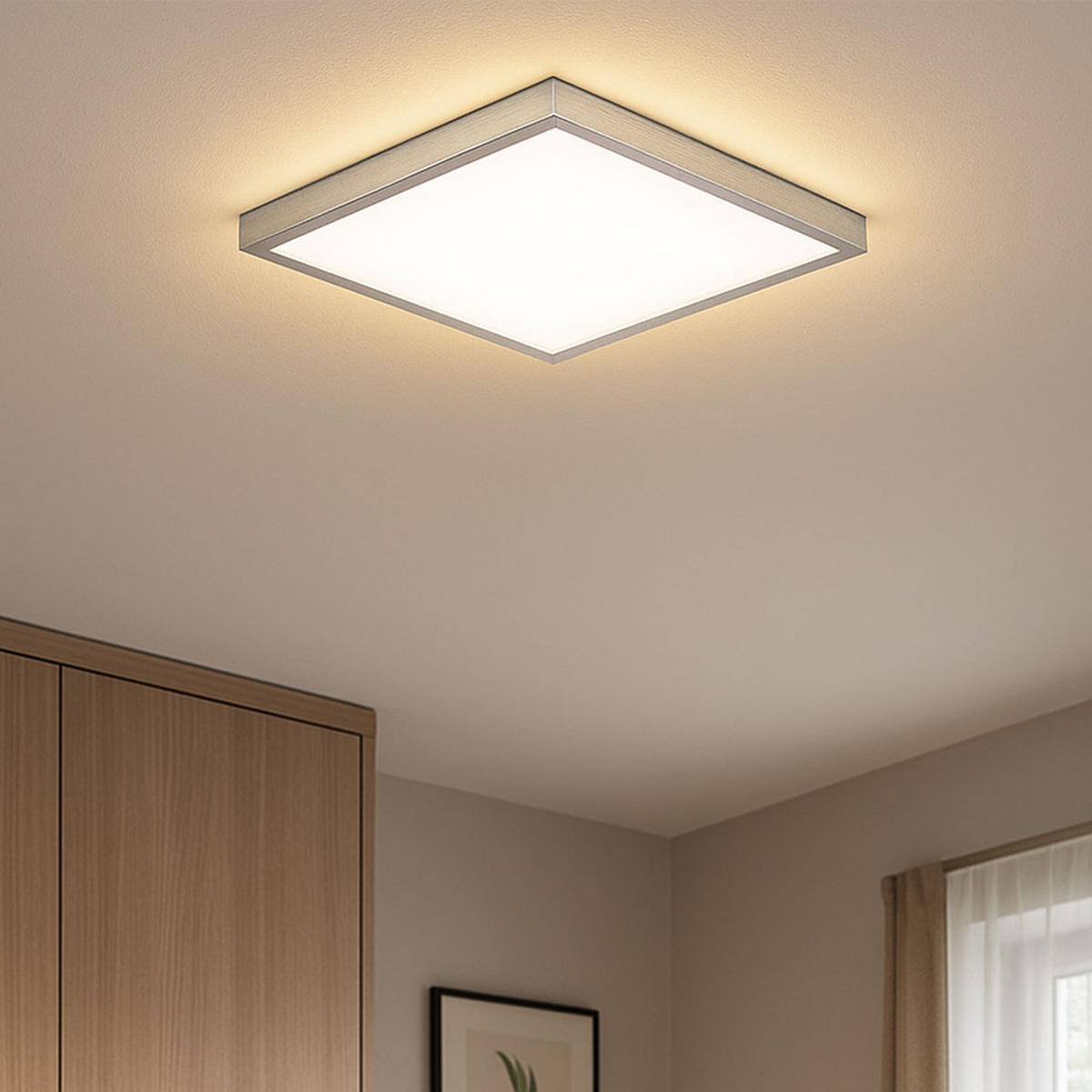 LED DECKENLEUCHTE Aluminium Silber - Silberfarben, Metall (42.2/42.2/4cm) - Briloner