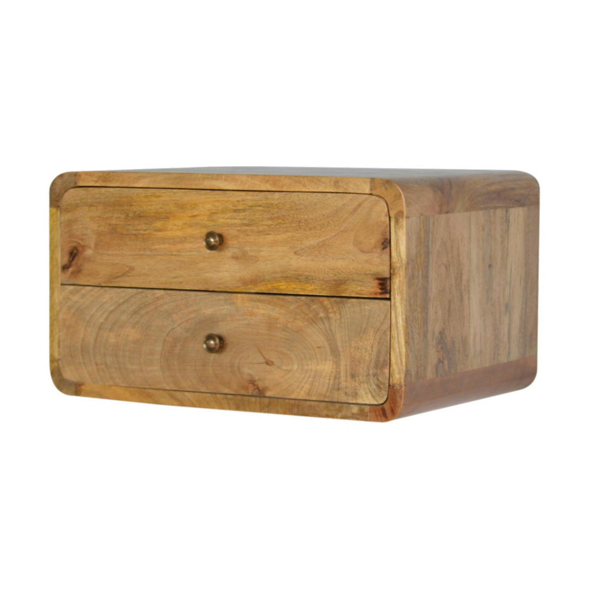 NACHTTISCH mit Schubladen - Messingfarben/Braun, Holz/Metall (45/25/32cm) - Artisan Furniture