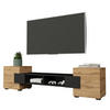 LOWBOARD TV TORINO Hängend + Stehend, Mattes Finish, Schwarz + Eiche Wotan - Eiche Wotan/Schwarz, Holzwerkstoff/Kunststoff (181/40/35cm) - Komodee