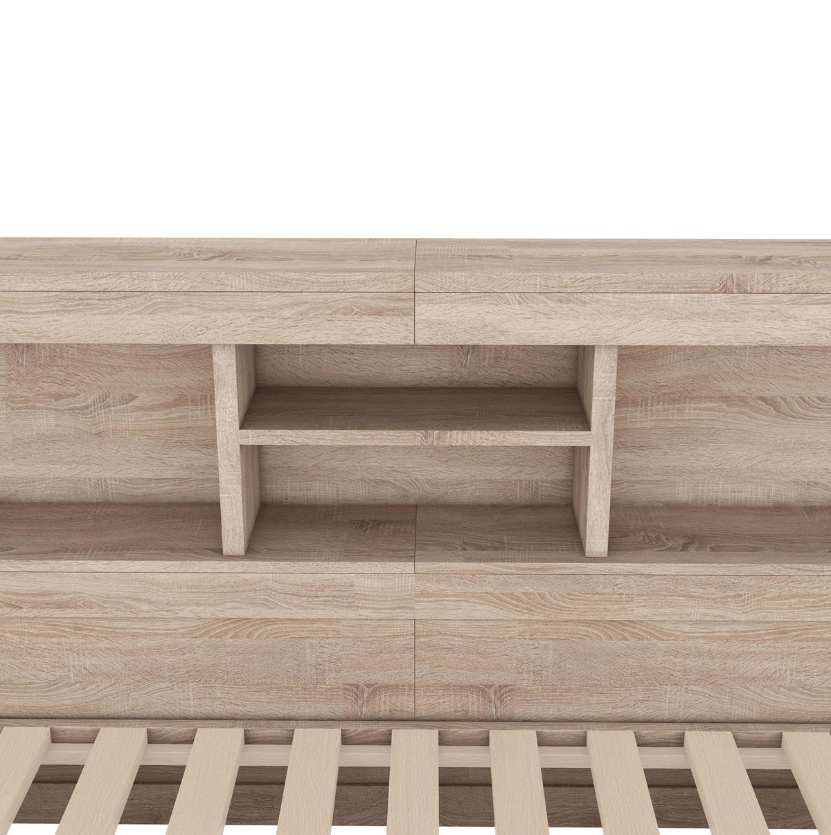 POLSTERBETT 140/200 cm Natur aus Spanplatte und MDF mit Ausziehbett - Naturfarben, Holzwerkstoff (140/200cm) - OKMYHOME